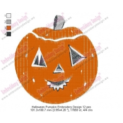 Halloween Pumpkin Embroidery Design 12